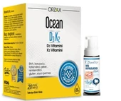 Orzax Ocean D3K2 Vitamin Damla 20 ml - Diş Beyazlatıcı Köpük Hediye - 1