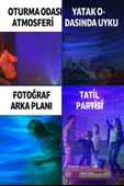 RGB Işık Efektli Ufo Tasarım Yıldızlı Gece Projektör Lamba  Bluetooth Hoparlörlü thumbnail 6