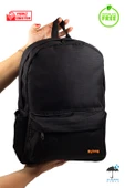 Su Geçirmez Kumaş Okul Seyahat Günlük Siyah Sırt Çantası Unisex - 1