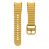 Samsung Galaxy Watch 7 40mm-44mm İle Uyumlu Metal Tokalı Dalgalı Spor Silikon Kordon  Sarı - 5