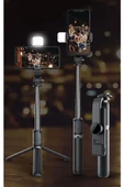 Led Işıklı Selfie Çubuğu Bluetooth Kumandalı Kablosuz Tripot Selfie Monopod Selfie Stick thumbnail 2