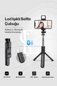 Led Işıklı Selfie Çubuğu Bluetooth Kumandalı Kablosuz Tripot Selfie Monopod Selfie Stick thumbnail 3