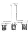 AVONNI AV-60002-3EY Eskitme Kaplama Avize E27 Metal Ahşap Cam 75x15cm - 2