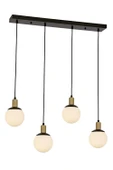 AVONNI AV-60273-4Y-BSY Siyah Boyalı Avize E27 Metal Cam 80x15cm - 1