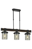 AVONNI AV-60002-3EY Eskitme Kaplama Avize E27 Metal Ahşap Cam 75x15cm - 1