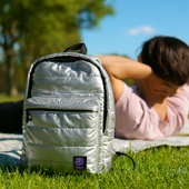 Biggdesign Moods Up Calm Kapitone Sırt Çantası Su Geçirmez Hafif Okul ve Laptop Çantası Gümüş Renk thumbnail 8