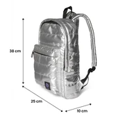 Biggdesign Moods Up Calm Kapitone Sırt Çantası Su Geçirmez Hafif Okul ve Laptop Çantası Gümüş Renk thumbnail 4