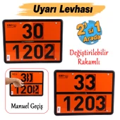 (1 Adet) Metal 40x30 cm Levha 2'si 1 Arada 30-1202 33-1203 Tehlikeli Madde Değiştirilebilir Rakamlı thumbnail 2