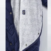 Kapitone İçi Kürklü Peluş Çıtçıtlı Kışlık Kapüşonlu Çocuk Erkek Bebek Astronot Tulum Kozmonot Mont - 9