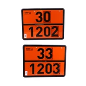 (1 Adet) Metal 40x30 cm Levha 2'si 1 Arada 30-1202 33-1203 Tehlikeli Madde Değiştirilebilir Rakamlı thumbnail 1