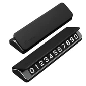 Coofbe Deri Kapaklı Gizlenebilir Alüminyum Araç Park Telefon Numaratörü Geçici Park Numaratör Plakalık - 1