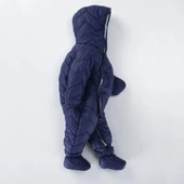 Kapitone İçi Kürklü Peluş Çıtçıtlı Kışlık Kapüşonlu Çocuk Erkek Bebek Astronot Tulum Kozmonot Mont - 12