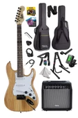 Midex RPH-320WD-35AMP Ahşap Renk Strat Kasa SSS 35W Amfili Elektro Gitar Seti thumbnail 1