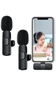 Lightning Girişli Iphone Uyumlu Ikili Kablosuz Yaka Mikrofonu Youtube Facebook Tiktok Vlog - 1