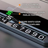 Coofbe Premıum Fosforlu Gizlenebilir Alüminyum Araç Park Telefon Numaratörü Geçici Park Numaratör Plakalık - 10