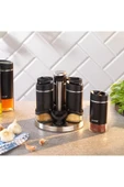 Schafer Silver Touch Döner Standlı Baharat Takımı 7 Parça Siyah - 1