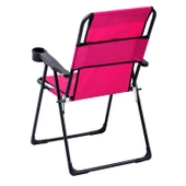Katlanabilir Kamp Sandalyesi - Rest - Bardaklıklı - Argeus - Pembe - 3