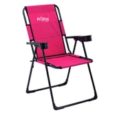 Katlanabilir Kamp Sandalyesi - Rest - Bardaklıklı - Argeus - Pembe - 1