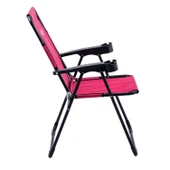 Katlanabilir Kamp Sandalyesi - Rest - Bardaklıklı - Argeus - Pembe - 2