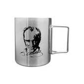 Katlanabilir Saplı Çelik Kupa Bardak - Orcamp - 180 ml - Atatürk (OUT-1800) - 1