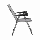 Katlanabilir Piknik ve Kamp Sandalyesi - Bardaklıklı - Rock - Kül Gri (A-14)- 140KG Taşıma - 3
