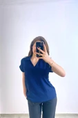 Ayrobin Kumaş Rahat Kesim Gömlek Lacivert - 4