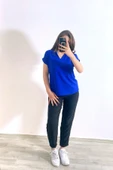 Ayrobin Kumaş Rahat Kesim Gömlek Lacivert - 6