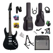Midex RPH-320BK-50AMP Siyah Renk Super Strat Kasa HSS 50W Amfili Elektro Gitar Seti - 1