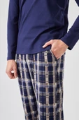 Micro Süet Patlı Düğme Detaylı Erkek Pijama Takımı - 5