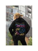 Breath Deeper ! Yazılı Unisex Oversize Tasarım Hoodie thumbnail 3