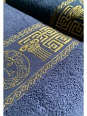 Medusa Motifli 2'li Banyo Havlu Seti  Hamam Seti %100 Pamuk - 2