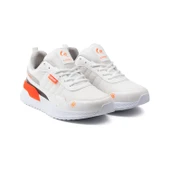 Erkek Beyaz Oranj Spor Ayakkabı Rahat Yürüyüş Koşu Günlük Sneaker Bağcıklı Hafif Taban - 6