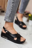 indispensablely  Utari Kadın Ortopedik Şık Konfor Modeli  Taban Topuklu Günlük Outdoor Sandalet - 3