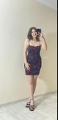 İçi Astarlı Dokuma Tül Elbise Çiçekli - 3