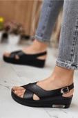 indispensablely  Utari Kadın Ortopedik Şık Konfor Modeli  Taban Topuklu Günlük Outdoor Sandalet - 4