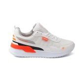 Erkek Beyaz Oranj Spor Ayakkabı Rahat Yürüyüş Koşu Günlük Sneaker Bağcıklı Hafif Taban - 3