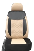 Ceylan oto koltuk kılıfı bej+siyah arka koltuk standart üçlü - 1