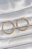 316 Çelik Gold Renk 27 mm Halka Model Kadın Küpe - 1