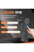 Şarjlı Hava Üfleyici 130.000 RPM – Güçlü Toz ve Kir Temizleyici Basınçlı Hava Fanı - 10