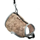 Cattie Havalı Dokuma Kedi Göğüs & Gezdirme Takımı Kamuflaj 1*25-35 cm - 1