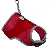 Cattie Havalı Dokuma Kedi Göğüs & Gezdirme Takımı Kırmızı 1*25-35 cm - 1