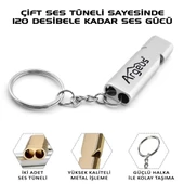 Argeus Anahtarlıklı Alüminyum Acil Durum Düdüğü Gümüş - 2