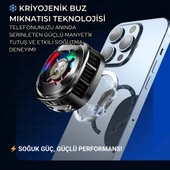 Coofbe 6000 RPM Turbo Fan Işıklı Magsafe İle Uyumlu Telefon Soğutucu Radyatör Tüm Telefonlara Uyumlu - 4
