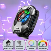 Coofbe 6000 RPM Turbo Fan RGB Işıklı Ultra Hafif Telefon Soğutucu Radyatör Tüm Telefonlara Uyumlu thumbnail 7