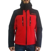 Lemigo Softshell Kapşonlu Mont Kırmızı-Siyah - 1
