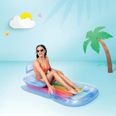 Şişme Havuz Deniz Yatağı - Sultan Yatağı - Bardaklıklı - Mavi (58802EU) - 5