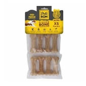 Delibon Deri Pres Kemik Köpek Ödülü Naturel 7 Cm (8'li) - 1