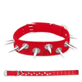 Dokuma Çivili Köpek Boyun Tasması - 5*80 cm - Kırmızı - 1