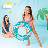 Çocuk Yüzme Simidi - Intex - Şeffaf Desenli - Turkuaz - 61cm (59242) - 2
