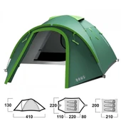 Bizon 3 Plus 3 Kişilik Çadır -  Yeşil -  Husky - 2